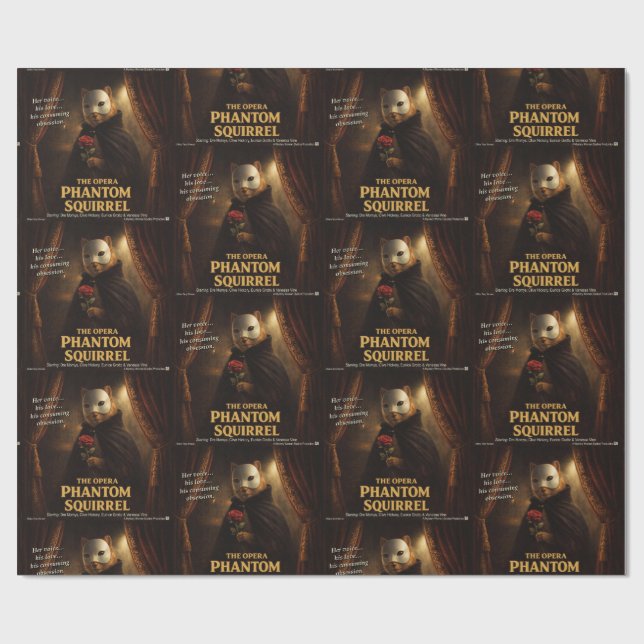 Opern-Phantom-Eichhörnchen-Parodie Geschenkpapier (Flach)