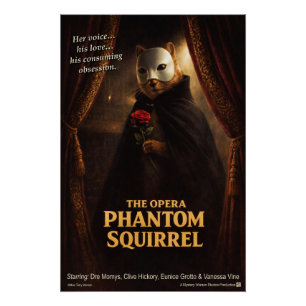 Opern-Phantom-Eichhörnchen-Parodie Poster