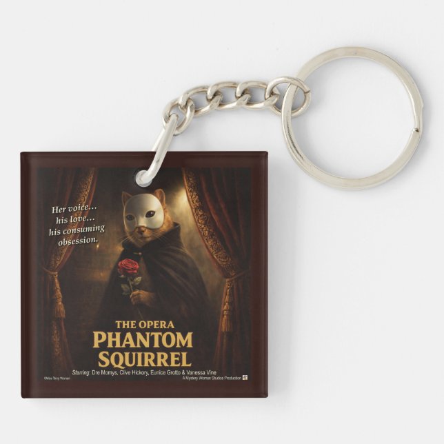 Opern-Phantom-Eichhörnchen-Parodie Schlüsselanhänger (Rückseite)