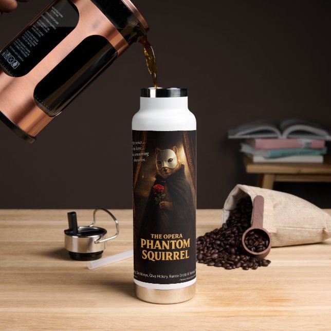 Opern-Phantom-Eichhörnchen-Parodie Trinkflasche (Kaffee (gedreht))