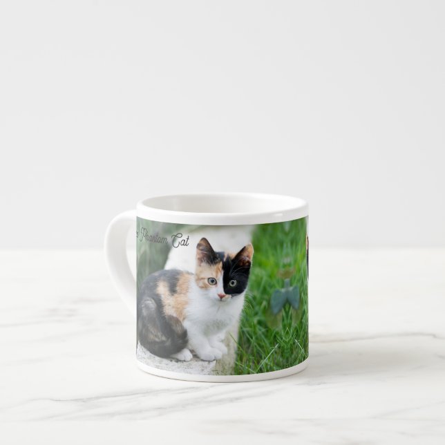 Opern-Phantom-Katze Espressotasse (Vorderseite Links)