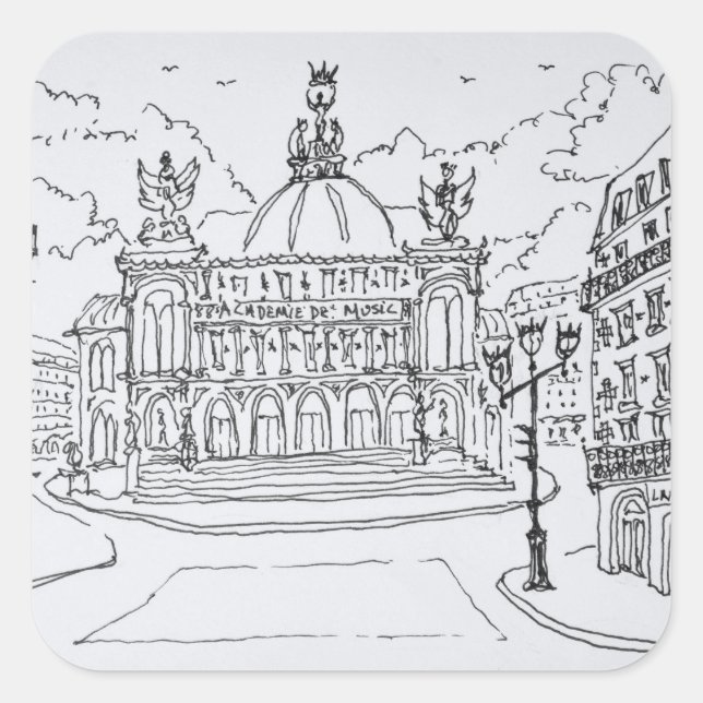 Opernhaus Palais Garnier | Paris, Frankreich Quadratischer Aufkleber (Vorderseite)