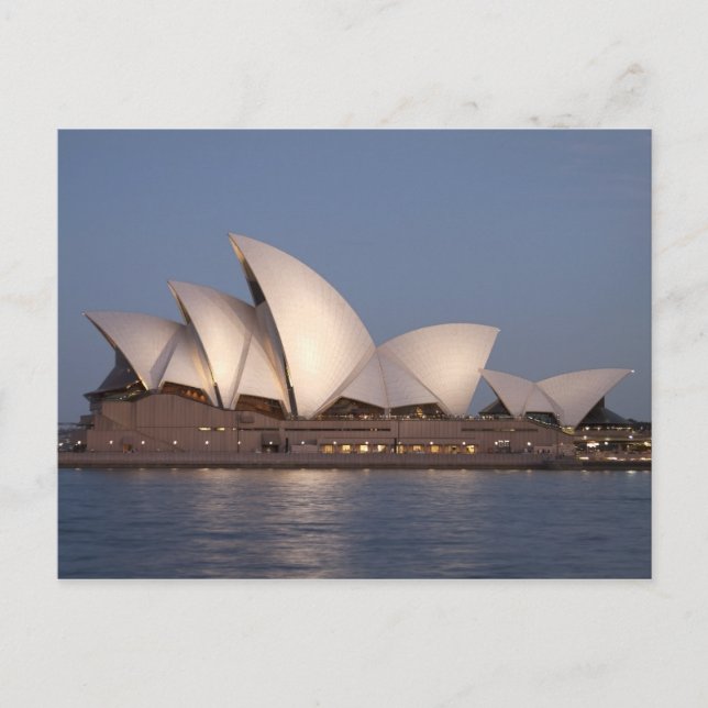 Opernhaus Sydney bei Dämmerung Postkarte (Vorderseite)