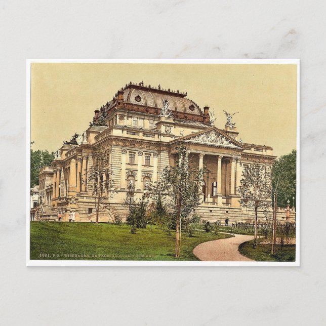 Opernhaus, Wiesbaden, Hesse-Nassau, Deutschland ma Postkarte (Vorderseite)
