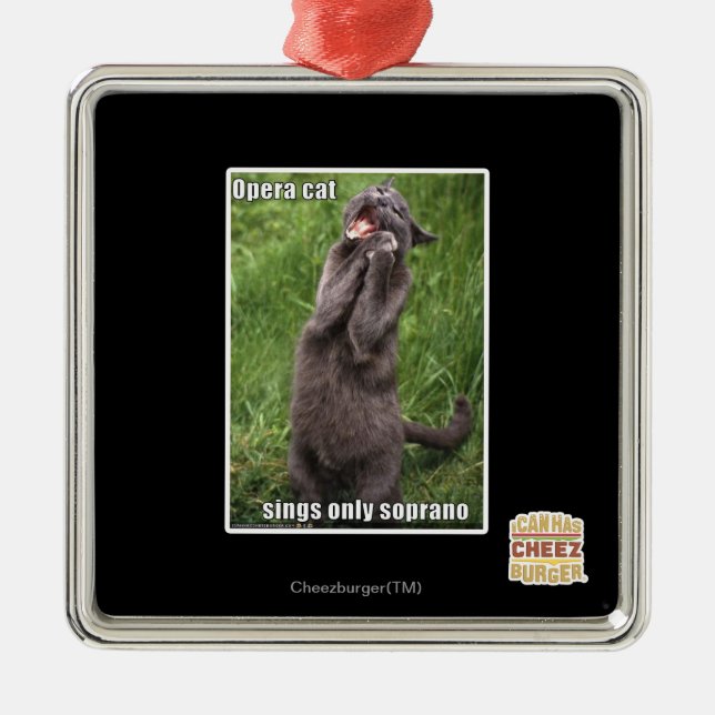 Opernkatze Ornament Aus Metall (Vorne)