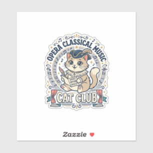 Opernklassik Musik Katze Süße Katze T-Shirt Design Aufkleber