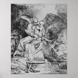 Opfer von Abraham - Rembrandt - c1655 Poster