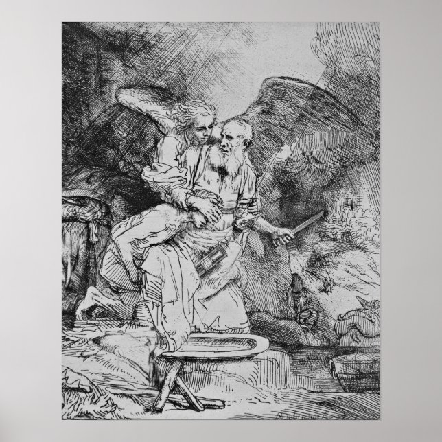 Opfer von Abraham - Rembrandt - c1655 Poster (Vorne)