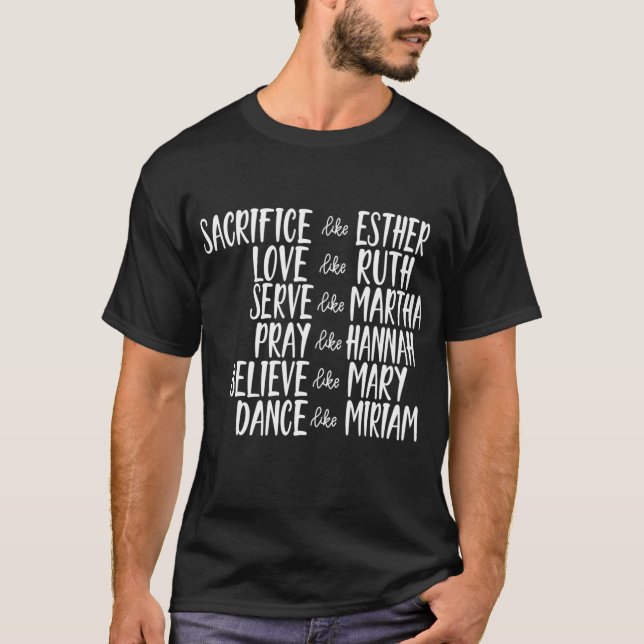 Opfere wie Esther Christliche Bibel-Liebe beten T-Shirt (Vorderseite)