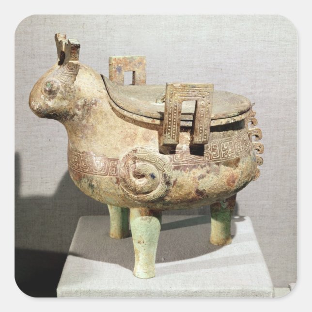 Opferische Tierfigur Quadratischer Aufkleber (Vorderseite)