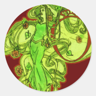 Ophelia-Absinth Runder Aufkleber