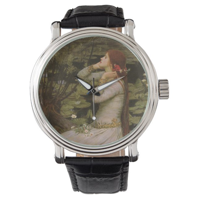 Ophelia am Teich von John William Waterhouse Armbanduhr (Vorderseite)