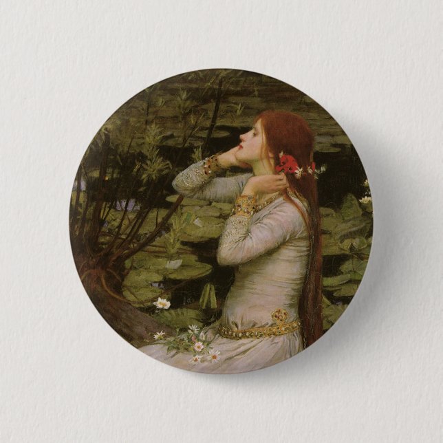 Ophelia am Teich von John William Waterhouse Button (Vorderseite)