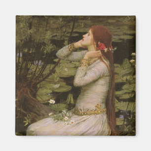 Ophelia am Teich von John William Waterhouse Magnet