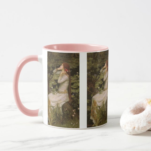 Ophelia am Teich von John William Waterhouse Tasse (Mit Donut)