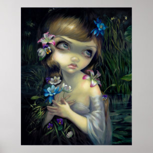 Ophelia ART PRINT Portrait of Ophelia gothic Poster