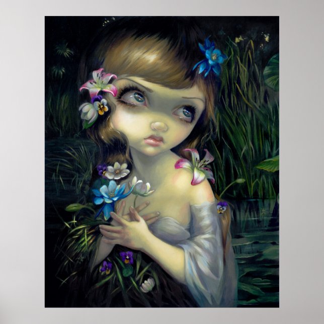 Ophelia ART PRINT Portrait of Ophelia gothic Poster (Vorne)