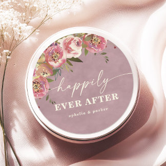 Ophelia Chic Pink glücklich immer nach der Gastges Runder Aufkleber