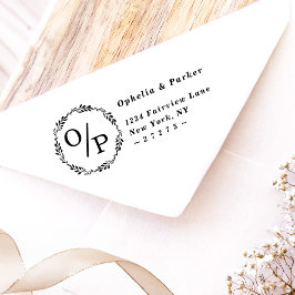 Ophelia Circle Wedding Monogram Return Addons Permastempel