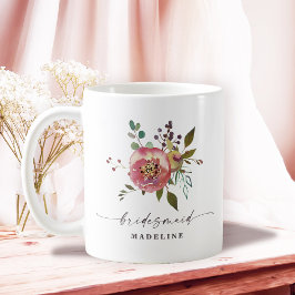 Ophelia Cottagecore Dusty Pink Floral Bridesmaid Kaffeetasse
