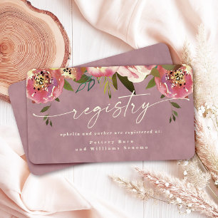 Ophelia Cottagecore Dusty Pink Hochzeitswunschlist Begleitkarte