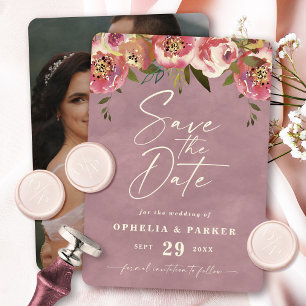 Ophelia Cottagecore Staubrosa Florale Hochzeit Save The Date
