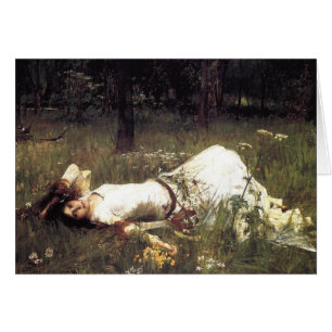 Ophelia, die auf der Wiese liegt