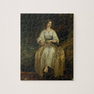 Ophelia, die ihre Girlanden, 1842 (Öl, spinnt auf Puzzle
