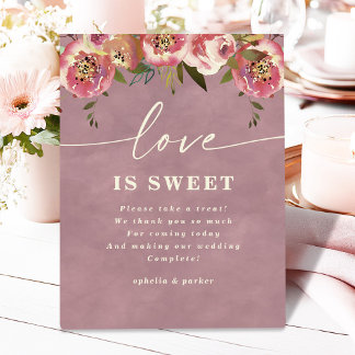 Ophelia Dusty Pink Liebe ist süße Hochzeit Sockelschild