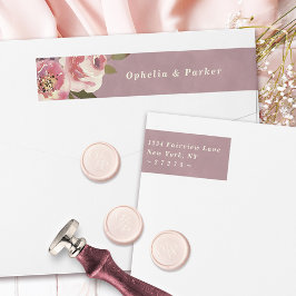Ophelia Floral Dusty Pink Wedding Rücksendeadresse