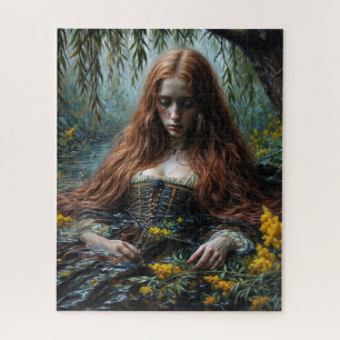 Ophelia im Wasser Originalkunstwerk Puzzle