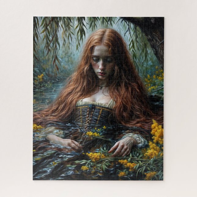 Ophelia im Wasser Originalkunstwerk  Puzzle (Vertikal)