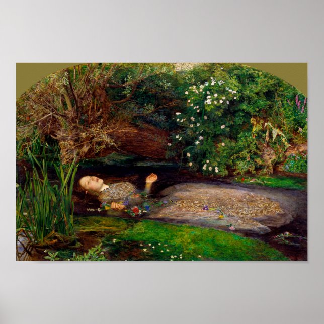 Ophelia, John Everett Millais, 1851-1852 Poster (Vorne)