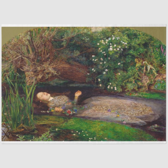 Ophelia, John Everett Millais, 1851-1852 Seidenpapier (Vorderseite)