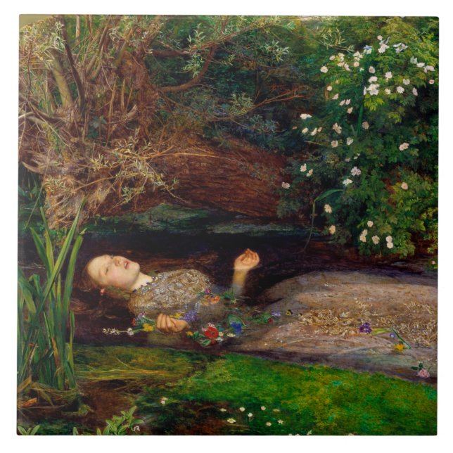 Ophelia, John Everett Millais Fliese (Vorderseite)
