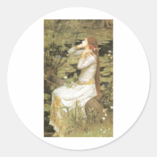 Ophelia - John William Waterhouse (1894) Runder Aufkleber