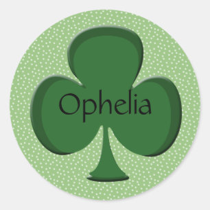 Ophelia Personalisiert Irish Kleeblatt Stickers
