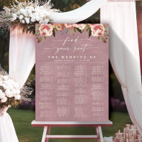 Ophelia Pink Alphabetische Hochzeits-Sitzordnung