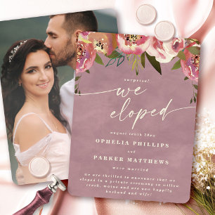 Ophelia Pink Florale Überraschungs-Elopement-Hochz Ankündigung