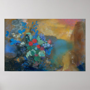 Ophelia unter den Blumen von Odilon Redon Druck Poster