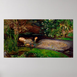 Ophelia von John Everett Millais (1851) Poster