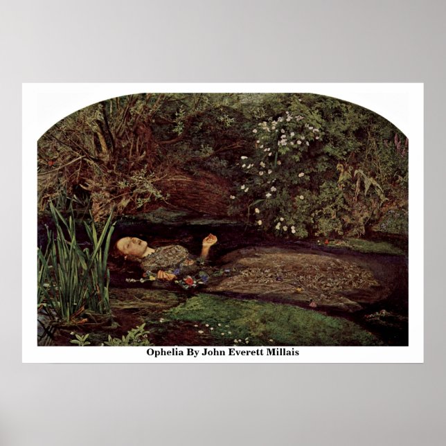 Ophelia von John Everett Millais Poster (Vorne)