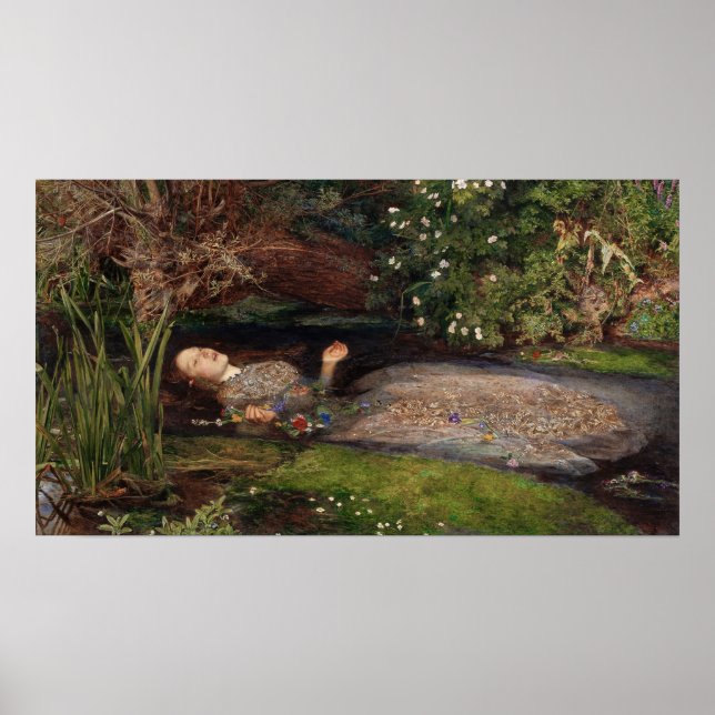 Ophelia von John Everett Millais Poster (Vorne)