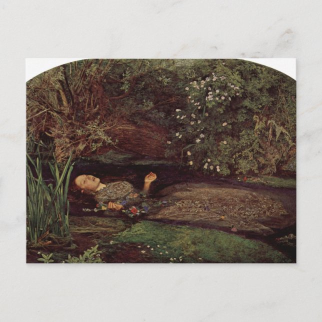 Ophelia von John Everett Millais Postkarte (Vorderseite)