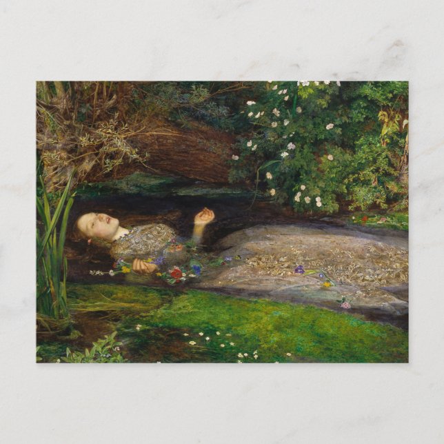 Ophelia von John Everett Millais Postkarte (Vorderseite)
