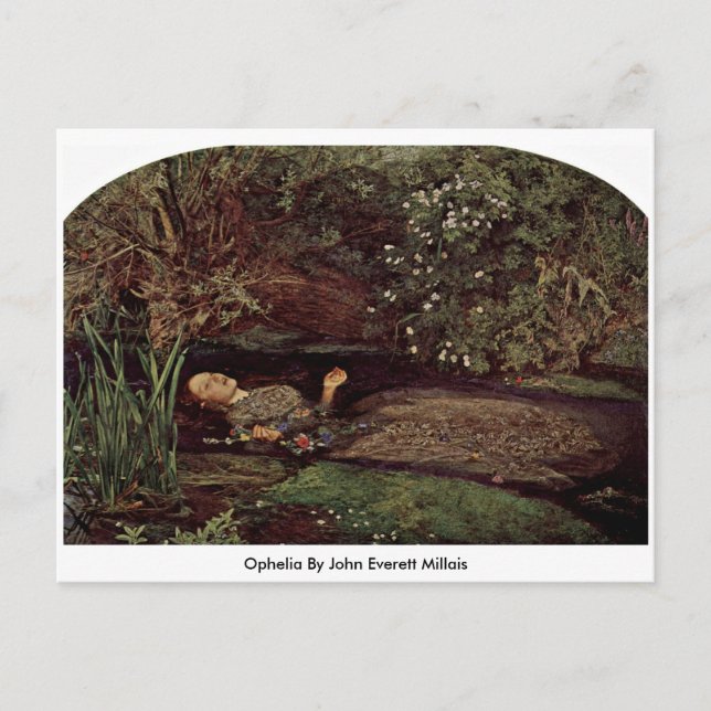 Ophelia von John Everett Millais Postkarte (Vorderseite)
