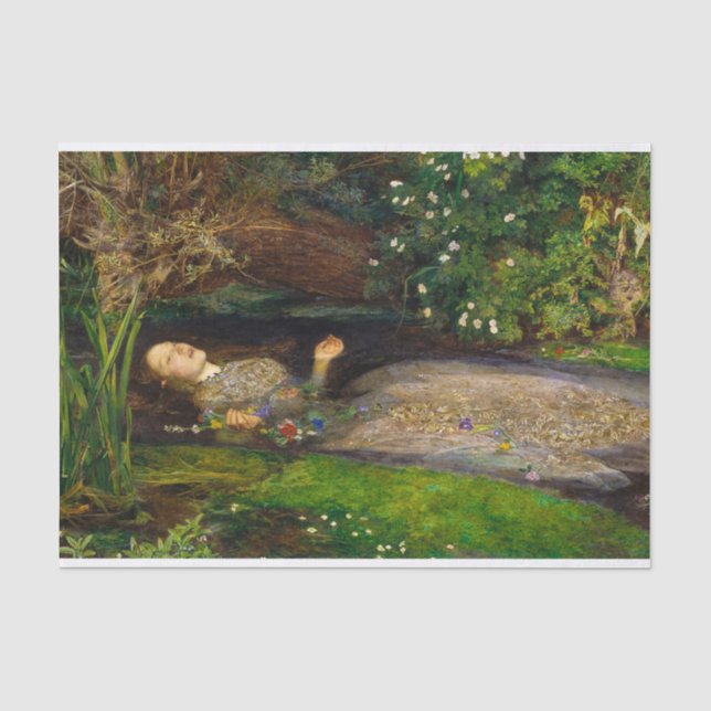 Ophelia von John Everett Millais Seidenpapier (Vorderseite)