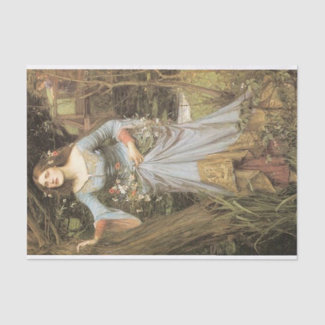 Ophelia von John William Waterhouse - 1910 Seidenpapier (Vorderseite)