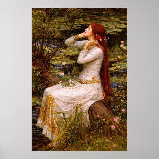 Ophelia von John William Waterhouse Poster (Vorne)