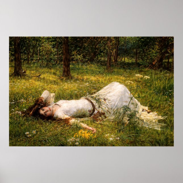 Ophelia von John William Waterhouse Poster (Vorne)